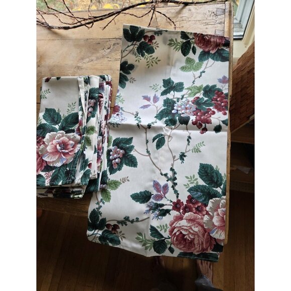 VTG NEW 8 waverly cloth napkins custom Fabric Floral Grapes Cottagecore Classic - Picture 5 of 6